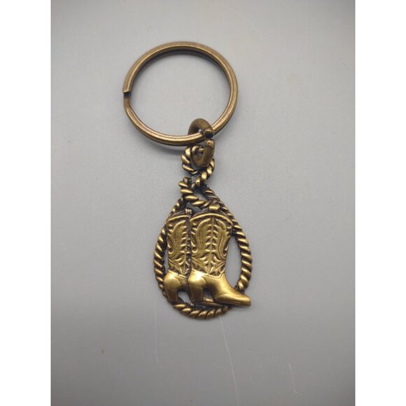 Vintage Lot of 3 Metal Western Cowboy Hat Lasso Boot Stirrup Spur Keychains - Picture 7 of 13